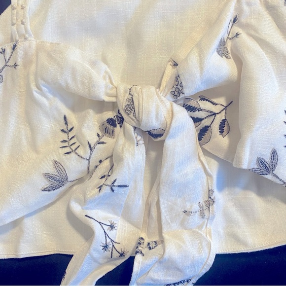 NWOT TIKTOK VIRAL ZARA EMBROIDERED LINEN BLEND ECRU SKIRT & TOP SET - SIZE S - Picture 12 of 16